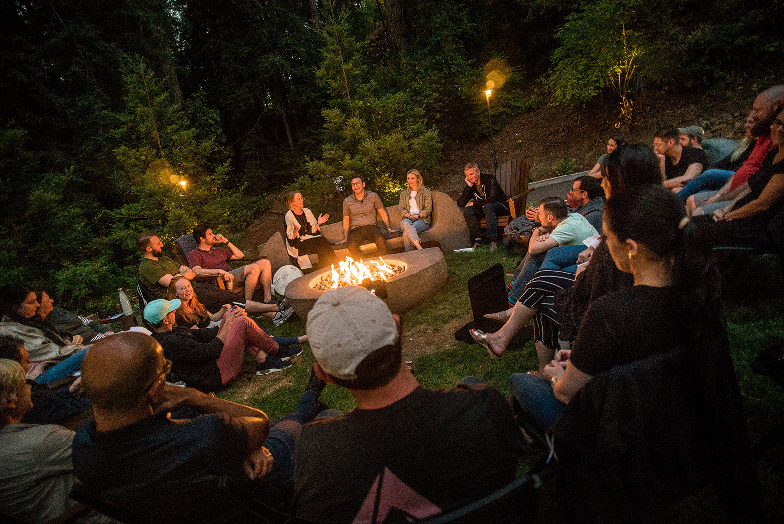 Start With Why team around the fire